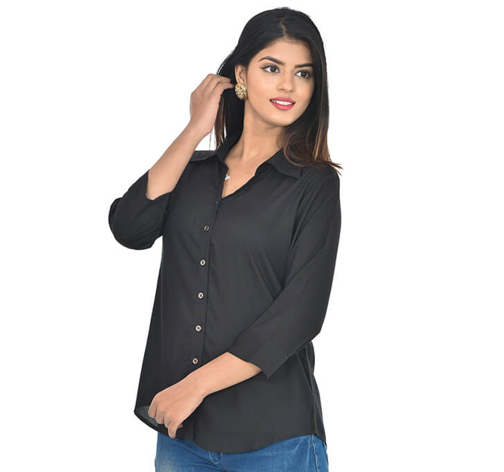 Black Casual Regular Shirt