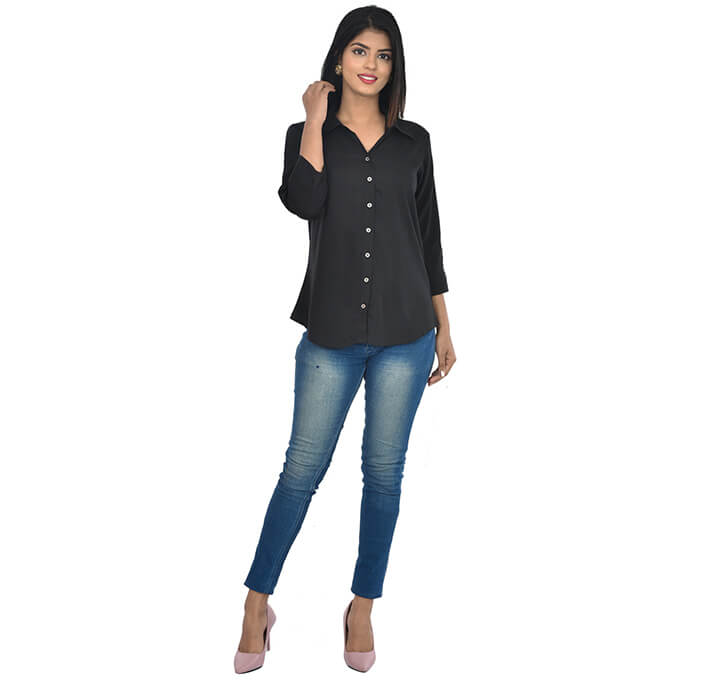 Black Casual Regular Shirt