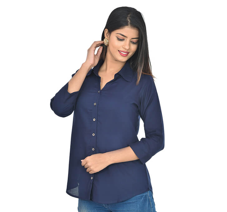 Buy Dark Blue Casual Regular Shirt