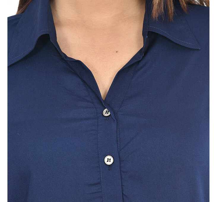 Dark Blue Casual Regular Shirt