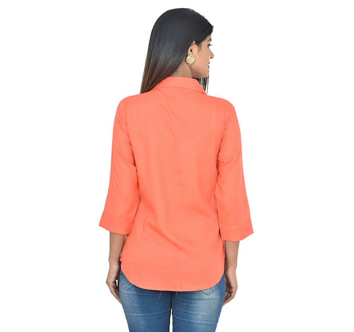 Peach Casual Regular Shirt