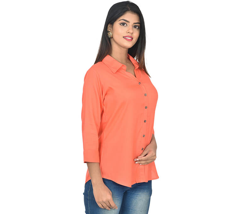 Peach Casual Regular Shirt