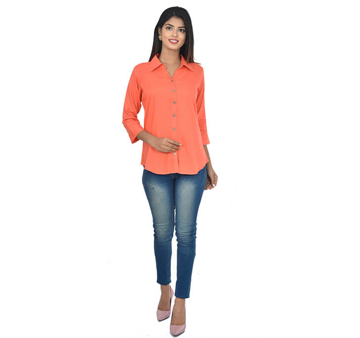 Buy Peach Casual Regular Shirt