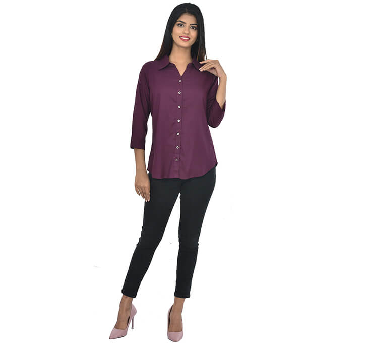 Buy Wine Casual Regular Shirt