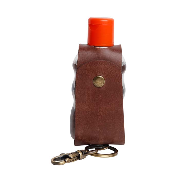 Leather Hand Sanitizer Keychain