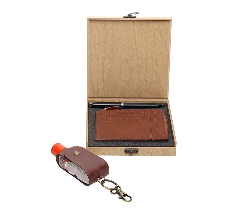 Buy Leather Hand Sanitizer Holder Set