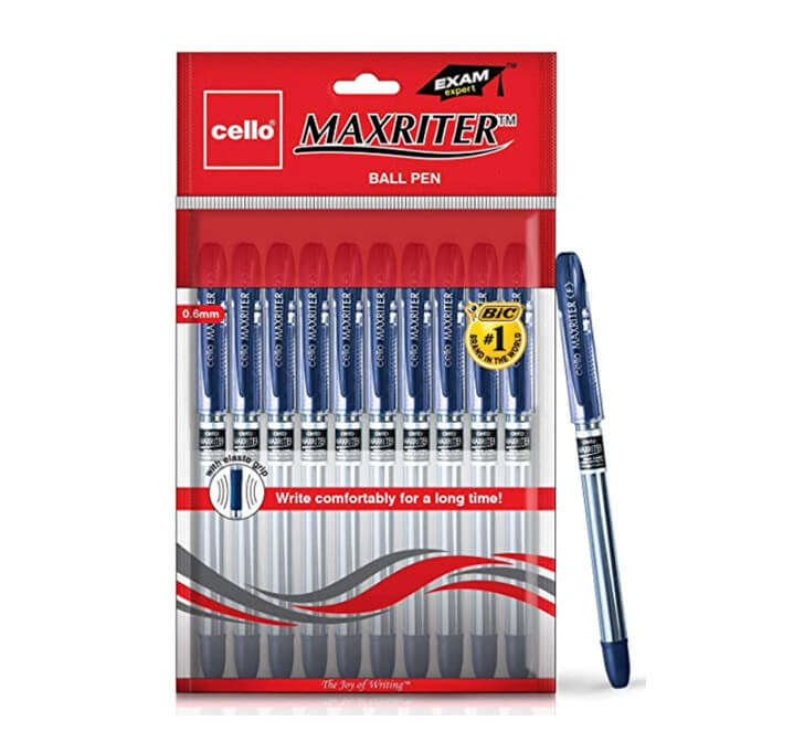 Cello Maxriter Ball Pen (Blue) - Exam Pens With Grip