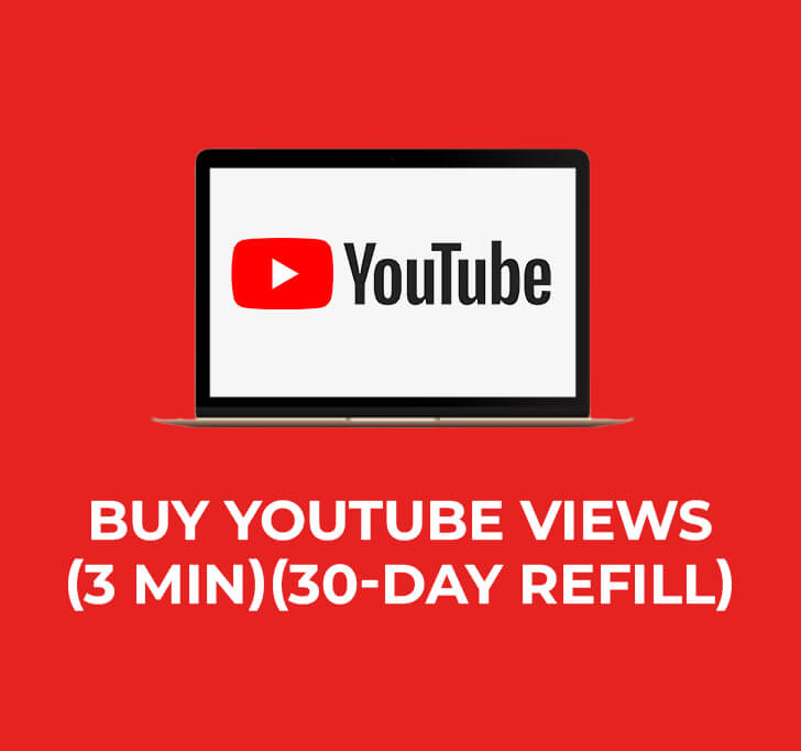 Buy YouTube Views (3 Min Video) (30-day Refill)