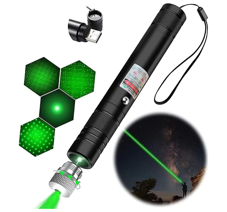 Buy Laser Light USB Rechargeable Green Laser Pointer, 2000 Metres Laser Pointer High Power Pen, Cat Laser Toy, Long Range Green Laser Pointer For Presentations, Stargazing, Hiking (Green Light)