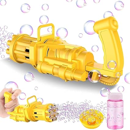 Buy Black Olive Bubble Gun For Kids (8 Hole Electric Gatling Bubble Gun For Kids With Soap Solution Indoor And Outdoor)