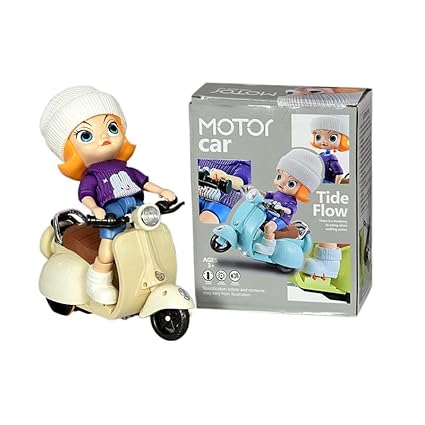 Buy AMAFLIP Motor Tide Flow Car-Kids Motor Scooter Musical Vehicle Toy - Stylish Look With Swing Action Stand Mode, 3rd Gear Dazzling Light, Character Standing 360° Rotation