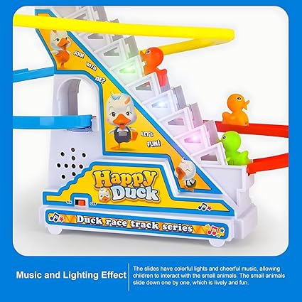 Buy Set Toys For Kids -Storio Duck Slide Track  Ducklings Stair Climbing Toys For Kids, Escalator Toy With Lights And Music With 3 Ducks