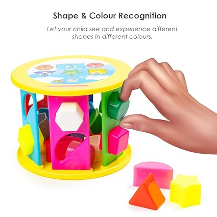 Buy Ratna's Shape Sorter Roller 2 In 1 Kids Activity Toys | 24 Pcs (12 Shapes In 12 Colors) Learning & Educational Toys For Toddlers (Multicolor)