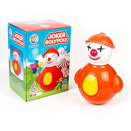 Buy Ratna's Joker Roly Poly Push And Shake Wobbling Bell Sounds Musical Rattling Toy For Infants (Multicolour)