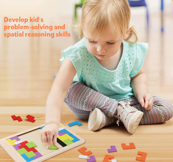 Buy Wooden Tetris Russian Blocks Puzzle Game For Kids/Childrens-Early Learning Logical Development Brain Teasers - 40 Pcs Puzzle-Indoor/Outdoor Game (Pack Of 1) (Multicolor)