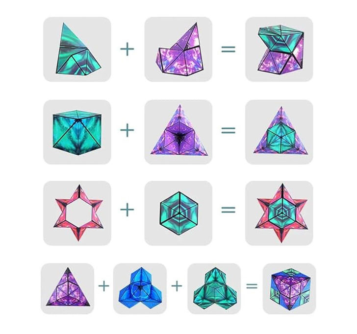 Magnetic Cube Puzzle Box Infinity Cubes Fidget Cube 36 Rare Earth Strong Magnets Transforms Into Over 70 Shapes Magic Cube 3D Magnetic Fidget Cube Puzzle Game Shape (Shifting Cube)