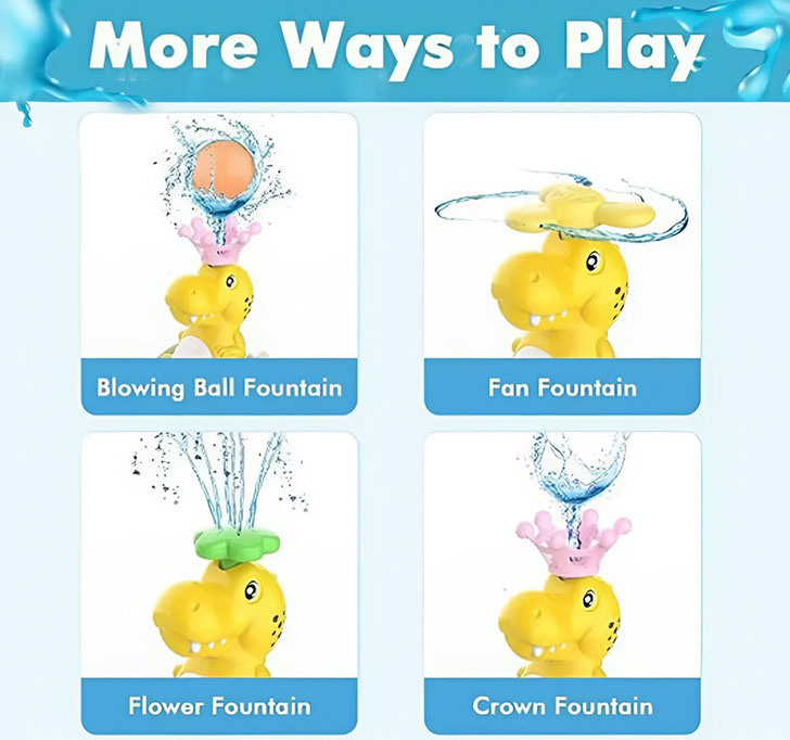 Buy Bestie Toys Bath Toys Dinosaur Sprinkler, Rechargeable Baby Bath Toys Spray Water Light Up Bathtub Toys For Toddlers Infant Kids Boys Girls