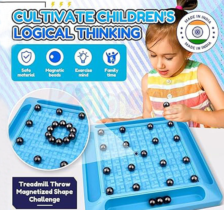 Kidology Upgraded Magnetic Chess Toy With 20 Magnets | Family Fun & Strategy Board Game | Develop Intelligence | Party Game For Kids & Adults | Table Top Puzzle Game | Parent Child Interaction Toy