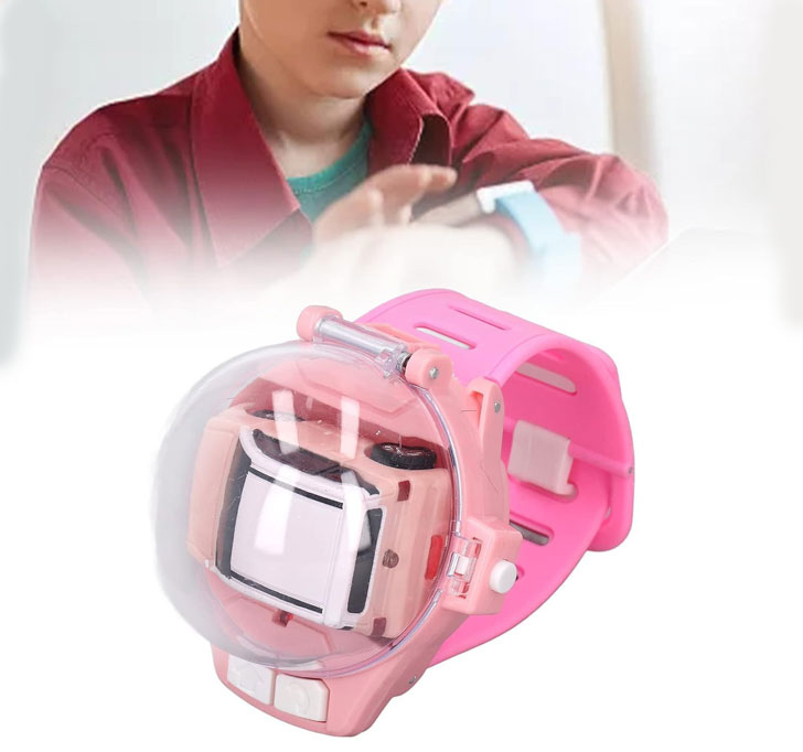 Buy Brand Conquer Mini Remote Control Car Watch Toys, Easy Control Safe 98.4ft Remote Control Distance Cute Wrist Racing Car Watch Silicone Strap With Dust Cover For Outdoor (SUV Pink)