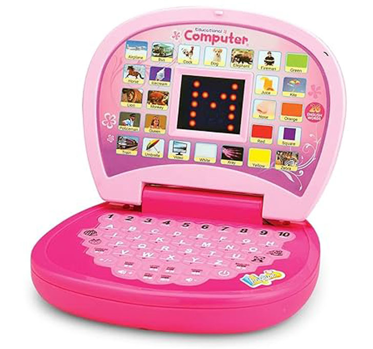Children Learning Laptop Kids Pre-School Tablet Educational Computer Game Study Toy To Learn The Alphabet With Images Sound And Spelling (Multicolor)