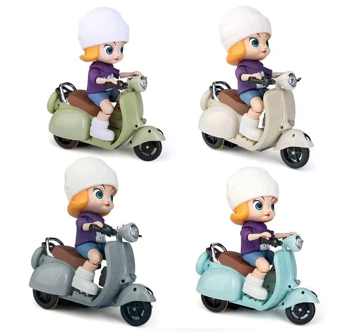 AMAFLIP Motor Tide Flow Car-Kids Motor Scooter Musical Vehicle Toy - Stylish Look With Swing Action Stand Mode, 3rd Gear Dazzling Light, Character Standing 360° Rotation