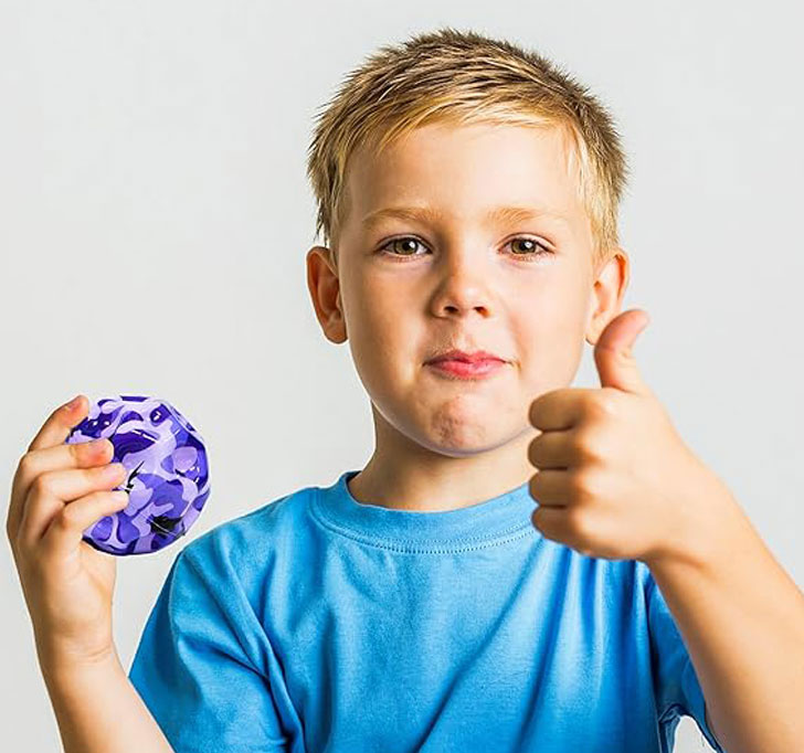 VGRASSP Super Bouncy Rubber Moon Ball Toy For Kids And Adults With Craters - High Bounce, Textured Grip, Perfect For Playtime Fun - Soft Foam Ball, Multicolor (Pack Of 6)