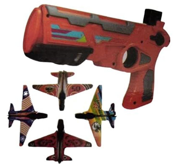 Buy Aeroplane Shooting Gun Toy For Kids | Combat Fighter | Multicolor | Combat Fighter Aeroplane Shooting Gun With 4 Planes, Ages 3+