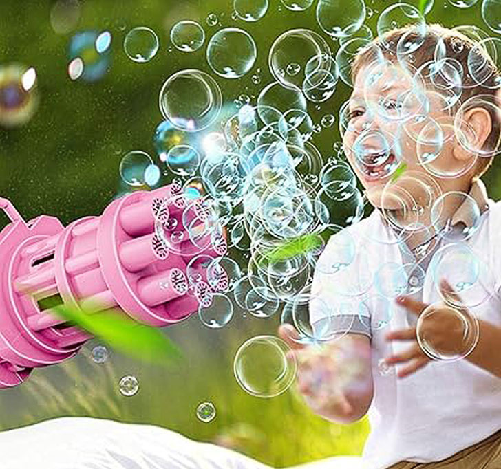 Buy Black Olive Bubble Gun For Kids (8 Hole Electric Gatling Bubble Gun For Kids With Soap Solution Indoor And Outdoor)