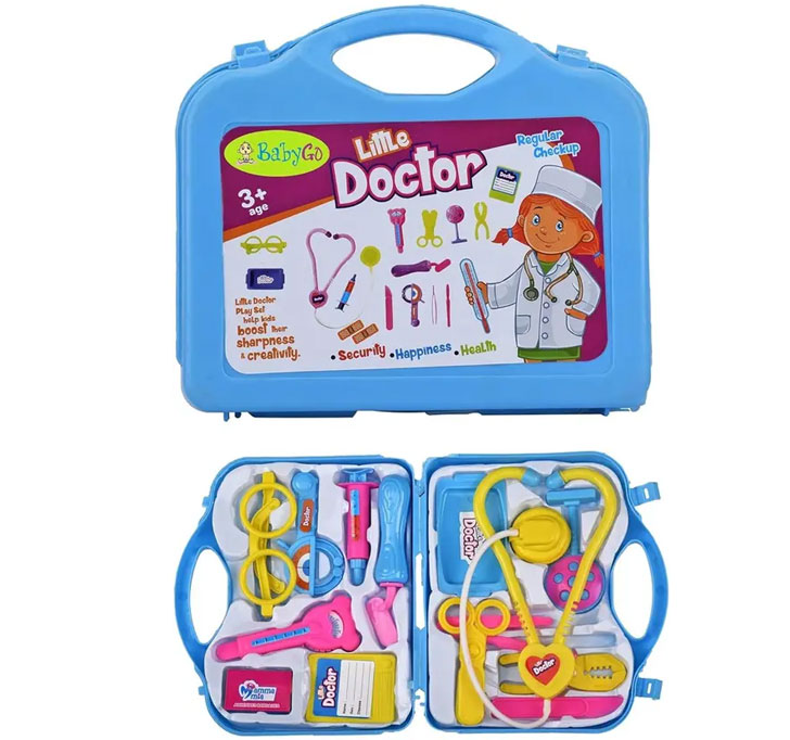 Buy Little Doctor Medical Play Set, Kids Pretend Doctor Kit With Stethoscope And Accessories, Blue Carrying Case