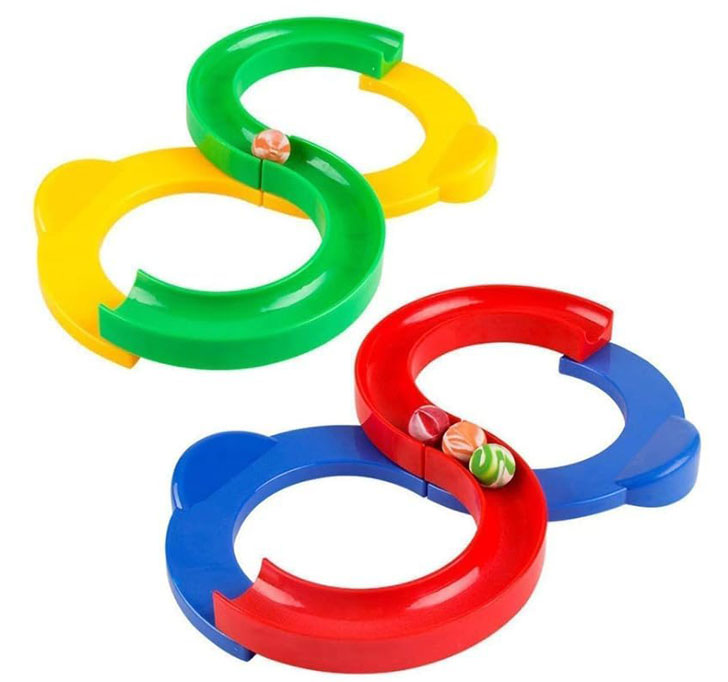 M2K HUB® 8 Shape Creative Track Toy, Balancing Track Toy Creative Track With 2 Bouncing Balls Indoor Games For Kids ( Multicolor )