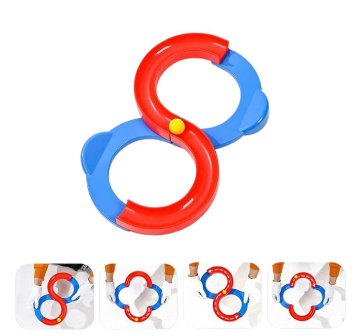 Buy M2K HUB® 8 Shape Creative Track Toy, Balancing Track Toy Creative Track With 2 Bouncing Balls Indoor Games For Kids ( Multicolor )