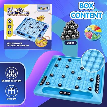 Kidology Upgraded Magnetic Chess Toy With 20 Magnets | Family Fun & Strategy Board Game | Develop Intelligence | Party Game For Kids & Adults | Table Top Puzzle Game | Parent Child Interaction 