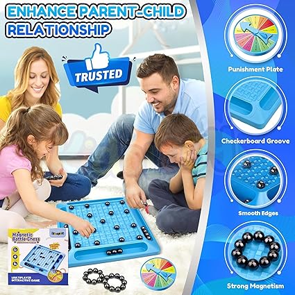 Kidology Upgraded Magnetic Chess Toy With 20 Magnets | Family Fun & Strategy Board Game | Develop Intelligence | Party Game For Kids & Adults | Table Top Puzzle Game | Parent Child Interaction 