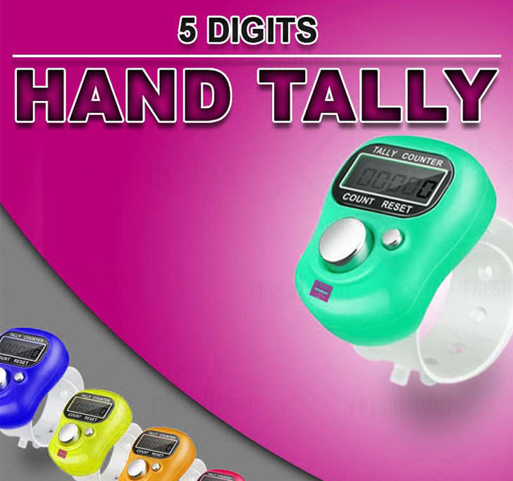Buy 5-Digit Tally Clicker Counter Finger Clicker Ring Electronic Light Digital Counting Machine For Cricket Umpire And Various Counting Purpose (1Qty, Multicolor, Plastic)