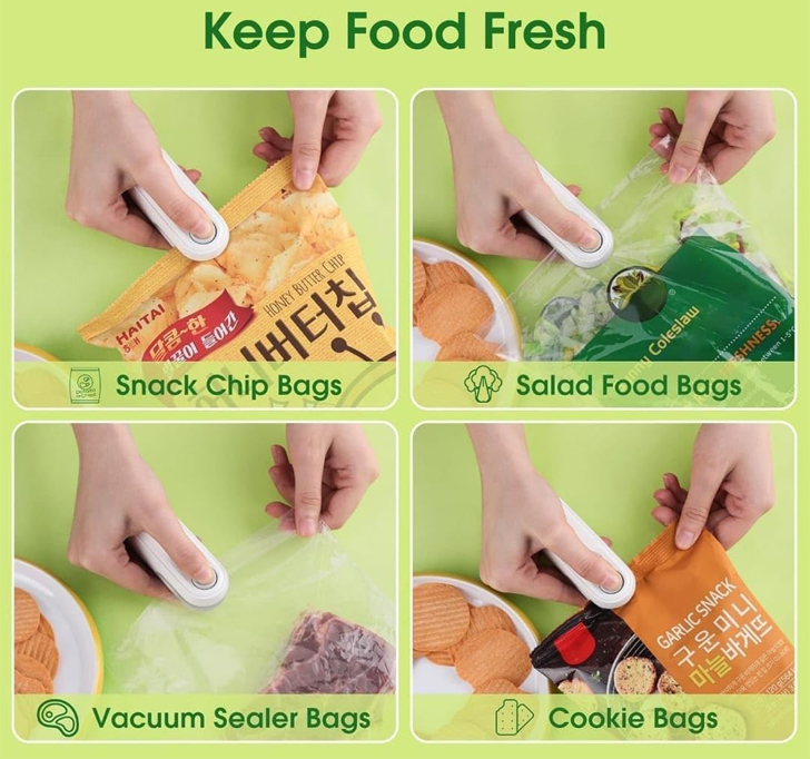 Buy Portable Mini Sealing Machine, Handheld Packet Sealer For Food, Snacks, Chips, Fresh Storage, Plastic Bags Sealing Machine, Type C Charging Vaccum Sealers (multicolour)