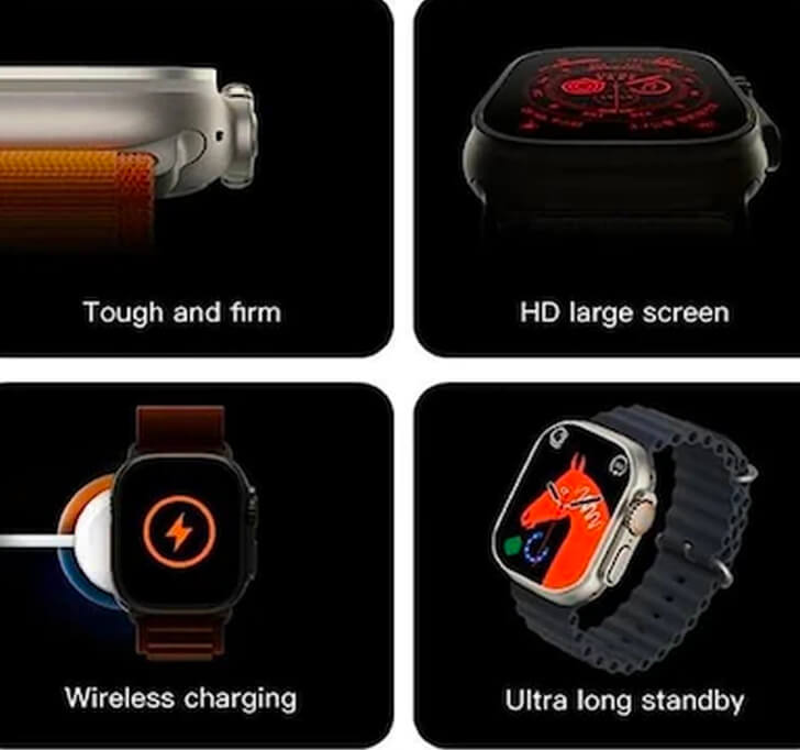Buy T800 Ultra Smart Watch 1.99 Inch Infinite Display, Bluetooth Calling, Smartwatch (Orange Strap