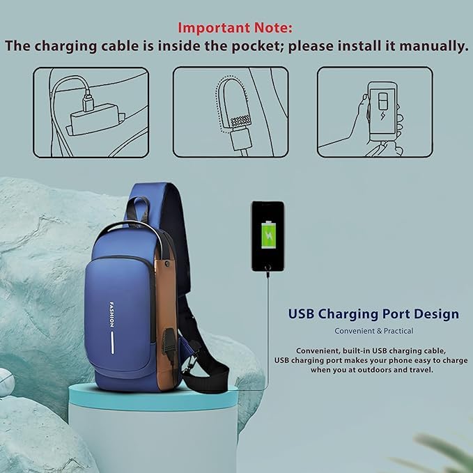 Buy Sling Bag For Men Stylish Crossbody Backpack For Men & Women, Anti-Theft Chest Bag With USB Charging Port, Messenger Bags, Casual Shoulder Bag
