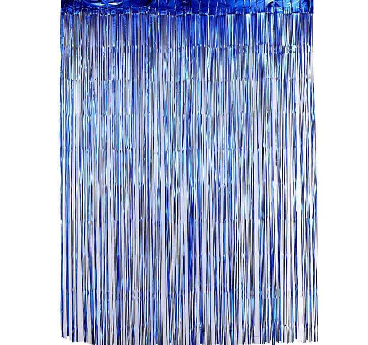 Buy Royal Blue Metallic Tinsel Foil Fringe Doorway Curtain Party Backdrop