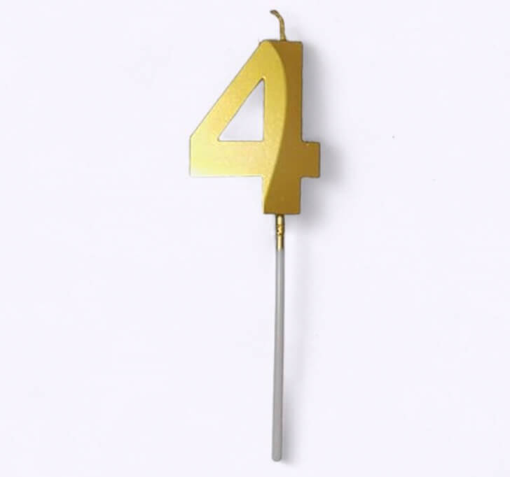 Buy 4 Number Golden Candle Cake Topper