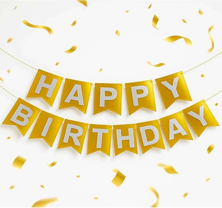 Buy Happy Birthday Party Metallic Gold, Party Decorations Sign For Birthday Decor,Backdrop For Birthday Decoration Items For Kids & Adults