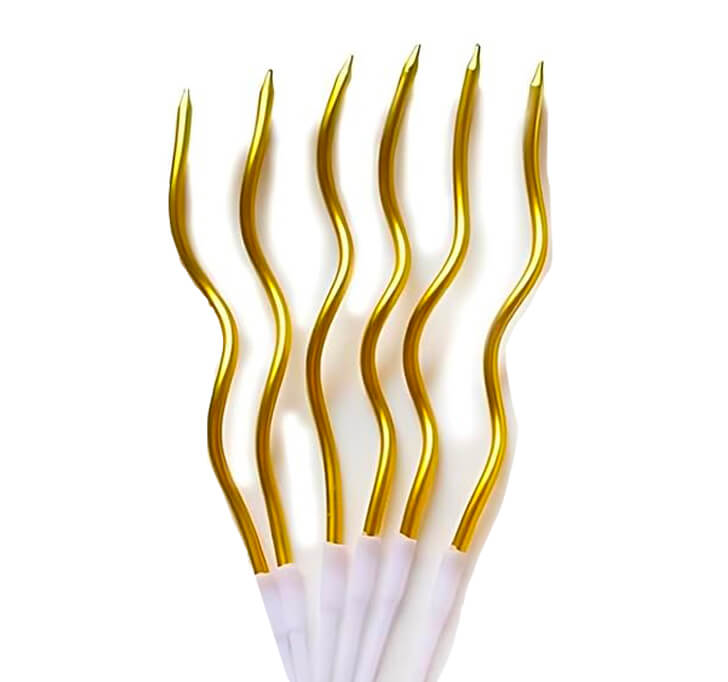 Buy KITTER Metallic Golden Spiral Candle For Decoration - Pack Of 6 Pcs Twisted Candles For Birthday Cake | Golden Candle Set